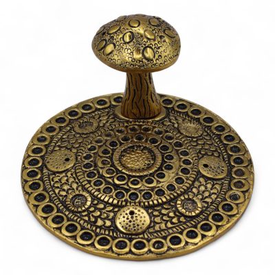 Mushroom Plate  - Brass Effect - Incense Holder