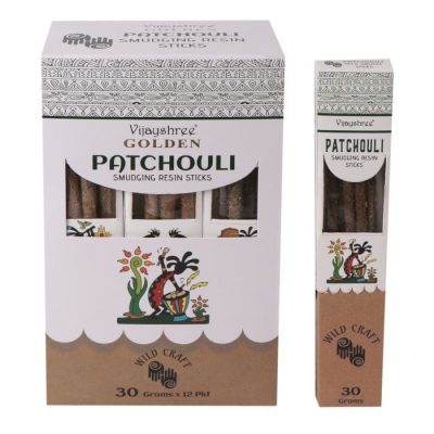 30g Golden Patchouli Smudging Resin Sticks