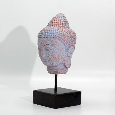 Stillness Buddha Head on Stand - Blue Copper