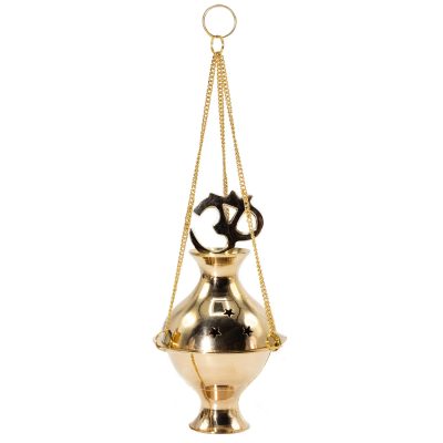 Hanging Brass Incense Burner - Om