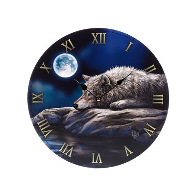 Wall Clock - Lisa Parker Quiet Reflection Wolf