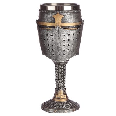 Decorative Goblet - Medieval Helmet & Chain Mail