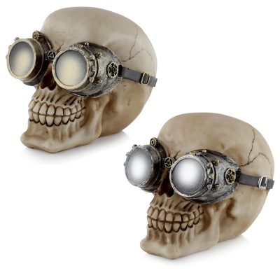 Fantasy Steampunk Skull Ornament - Goggles