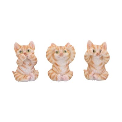 Three Wise Ginger Cats 8.5cm