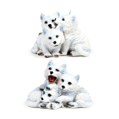 Wolf Ornament - Trio of Puppies